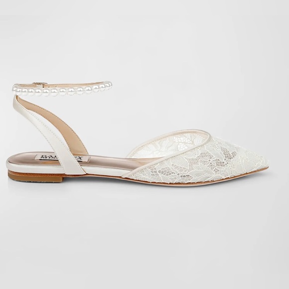 Badgley Mischka Fawn Mesh Pointed Toe Flat with Rhinestone - Picture 4 of 14